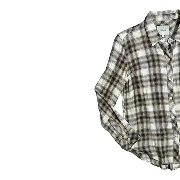Rails Hunter Button Down Ivory Coal Blush Women's Size Small - Picture 4 of 8
